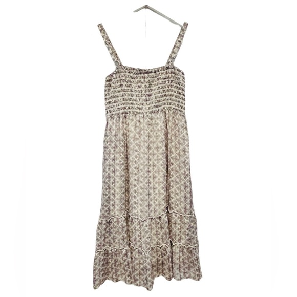 PARDON Womens Gray/Pink Flowy Ruffle Floral Ruched Strappy Dress Size 12 EU 42 - Picture 11 of 13